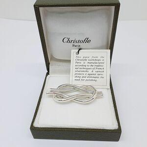 Christofle　クリストフル　スカーフリング　シルバーカラー　箱付　4.5ｘ2ｃｍ　Christofle ◆3105/高林店