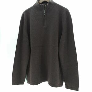 エルメス ハーフジップ ニット メンズ ダークブラウン(赤茶色）XL 毛（ヤク）50％・羊毛50％ HERMES ◆3105/高林店 ST