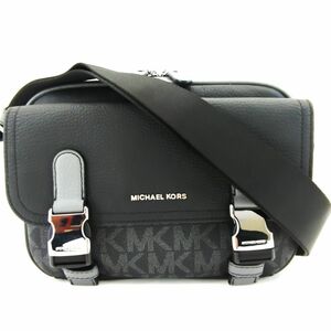 美品　マイケルコース　ショルダーバッグ　MKシグネチャー　ブラック　グレー　メンズ　MICHAEL KORS　中古　◆3111/藤枝インター店