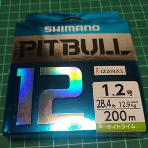 シマノ SHIMANO ピットブル12 PITBULL 12本編み 1.2号 200m 28.4lb サイトライム PEライン