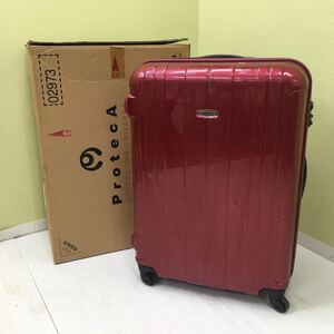 SU■⑤ ACE エース スーツケース 鍵付き ProtecA プロテカ PEARL RED レッド 赤 4輪 96L TSAロック 大型 キャリーケース 旅行 トラベル