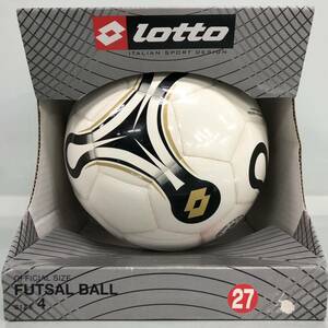 T■未使用 lotto ロット OFFICIAL SIZE FUTSAL BALL SIZE4 オフィシャルサイズ フットサルボール LEF6134 WT/GD/BK 人口皮革 スポーツ 