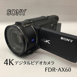 SU■① SONY ソニー 4K デジタルビデオカメラ FDR-AX60 黒 ブラック 2017年製 HANDYCAM ハンディカム 本体 バッテリー カメラ 通電確認済 