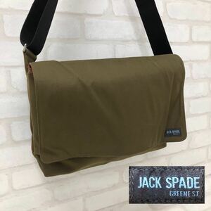 H■ JACK SPADE ジャック スペード メッセンジャーバッグ ショルダーバッグ カーキ系 ナイロン 肩掛け バッグ 鞄 かばん メンズ 