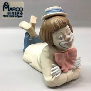 T■ アンティーク MARCO GINER Hand made in Spain マルコ・ジネロ ハンドメイド スペイン製 陶器製 ピエロ 人形 オブジェ ヴィンテージ