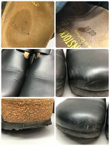 T■ BIRKENSTOCK ビルケンシュトック レザー サンダル 39 25.0 ブラック 黒 クロッグサンダル メンズ シューズ 靴 ファッション 中古品_画像10