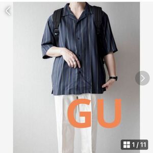 ジーユー　GU オープンカラーシャツ(5分袖) L