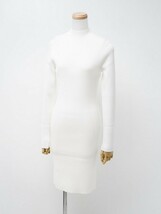 MF6853▼未使用/定価27,500円▼カルバンクライン Calvin Klein《ICONIN MK NECK DRESS》リブニット モックネック ワンピース*Mサイズ*白_画像1