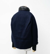 ME9687■モンクレール/MONCLER*ウール×モヘヤ*ダウンジャケット*MAROVIN*スタンドカラー*フード収納可*ネイビー系*size0_画像2