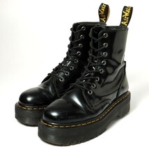 GO4304*Dr.Martens ドクターマーチン《JADON ジェイドン》UK6 8ホールブーツ 厚底 サイドジップ レザーブーツ レースアップブーツ ブラック_画像1