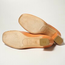 TG6157*Repetto レペット*Size 37*レザーパンプス*バレリーナシューズ*チャンキーヒール*スクエアトゥ*靴*オレンジ系_画像5