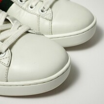 GO8479*イタリア製《GUCCI グッチ》Size 37 Ace エース エンブロイダリー付き ウィメンズ スニーカー Bee 蜂 レザー 431942 ホワイト_画像4