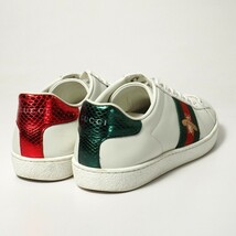 GO8479*イタリア製《GUCCI グッチ》Size 37 Ace エース エンブロイダリー付き ウィメンズ スニーカー Bee 蜂 レザー 431942 ホワイト_画像3