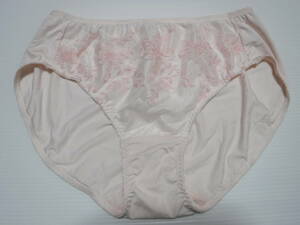 大きいサイズ■未使用・訳あり■淡いピンク刺繍チュールレースのローライズパンティ 4L