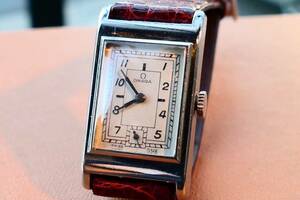 オメガ　OMEGA 腕時計　レクタンギュラー　1934年　アンティーク　ヴィンテージ　手巻き 貴重 希少 レア 