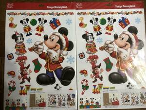 【即決】TDL ディズニー　30周年　クリスマス　ウォールステッカー　2013年　ミッキー　ミニー　2枚　定価3000円