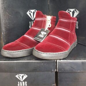 タイムセール 新品未使用タグ付き箱あり【madras】JADE ボルドー×ゴールド ブーツ 22.5cm ジェード ワイン