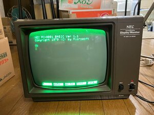 NEC PC-6041 (JB-1260M) モノクロ ディスプレイモニター 12インチ 通電確認済み ジャンク 検索：PC-8001 PC-8801 novk-pc