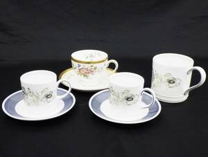 01 16-580906-01 [Y] WEDGWOOD ウェッジウッド カップ＆ソーサー マグカップ セット GRACE GLEN MIST 札16