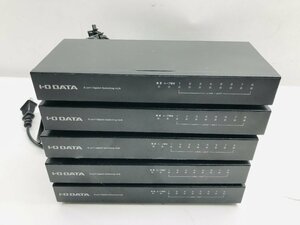 中古動作品5個セットIO DATA　Gigabit対応8ポートスイッチングハブ ETG-ESH08NB