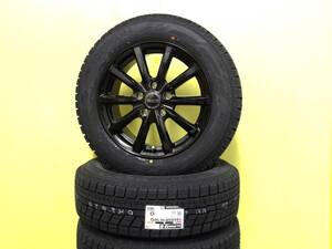 S3679 新品 国産 4本 195/65R16 ヨコハマ アイスガード 6 iG60 M10 6.5J +38 5H 114.3 黒 ブラック 60系 プリウス 取付用ナット付