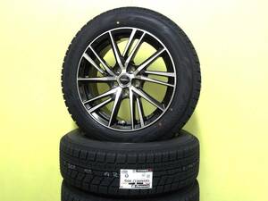 S3699 新品 国産 4本 195/60R17 ヨコハマ アイスガード 6 iG60 LW06 7J +38 5H 114.3 ブラックポリッシュ 60系 プリウス 取付用ナット付