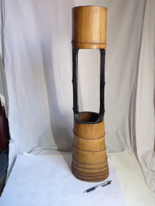 竹の花器 二段 2段 孟宗 竹根 高さ72cm ◆花入れ 花瓶 竹工芸