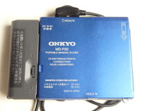 ONKYO MD-P30 オンキョー ポータブルMDプレーヤー ◆ブルー コントローラ 動作品_画像3