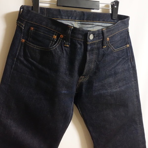 【定価2.8万 R.J.B ストレート デニム D002 W33】14.5oz リジット インディゴ ジーンズ THE FLAT HEAD RJB