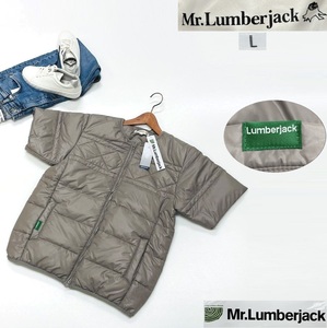 未使用品 /Ｌ/ Mr.Lumberjack グレージュ キルティング半袖ジャケット アウトドア アウターメンズレディースシンサレート ランバージャック