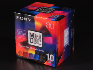 未開封品 SONY 80 Mini Disc ５Color Mix pack 10pack 録音用ミニディスク 80分 日本製 ソニー株式会社 10MDW80CRAX 