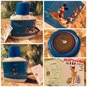 70' vintage disney Mickey&Donald 水筒◆象印マホービン◇ビンテージディズニー◆ミッキーマウスドナルドダック未使用当時◇昭和レトロ