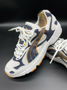 衝撃プライス！『最強の1足！』【PUMA プーマ/PR1733 0067】高級スニーカー！ホワイト×ネイビー×イエロー/jp25cm！11.29