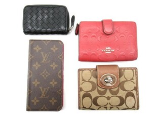 s60537-ap [送料950円]ジャンク◇COACH LOUIS VUITTON その他ブランド 財布 スマホケース 4点セット [170-231130]