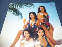 (615)　C.C.ガールズ サッポロ生ビール　水着B2ポスター　青田典子、原田徳子、藤森夕子、藤原理恵　ハイレグ水着_画像2