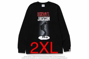 2XL XXL BAPE MICHAEL JACKSON TEE L/S A BATHING APE エイプ マイケル ジャクソン Tシャツ コラボ ロンT black 黒 ブラック