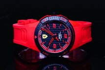 1円～1スタSCUDERIA FERRARI【スクーデリア・フェラーリ】FERRARI公式腕時計/新品本物美しすぎるREDブラックベゼルウレタンベルト_画像6