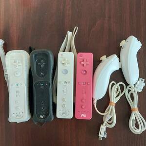 【1円～】Wii リモコン類 6本 まとめ Wiiリモコン シリコンカバー ヌンチャク 他 FP595