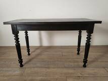 フランス アンティーク 木製のブラッスリーテーブル 黒いテーブル_画像2