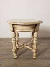 フランス アンティーク　木製 テーブル 　　ミルクペイント　シャビーシック.._画像2