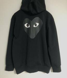 プレイコムデギャルソン ハートパーカー　comme des garcons play ジップパーカー シーディージー　CDG ブラック　HOODIE ジップアップ　XL