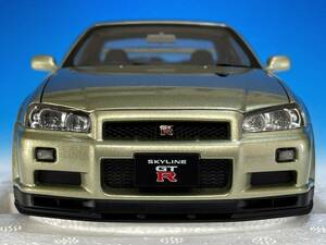 ★☆オートアート 1/18 ニッサン スカイライン R34 GT-R Vスペック II ニュル BBS LM ホイール ミレニアムジェイド☆★