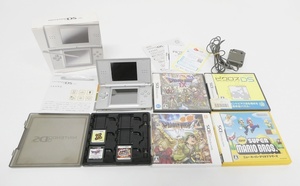 02 68-581911-13 [Y] Nintendo DS Lite USG-001 本体 ソフト ドラクエ ジャンプスーパースターズ マリオ リズム天国 他 まとめ セット 旭68