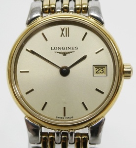 02 69-581816-11 [Y] LONGINES ロンジン グランドクラシック L5.132.3 デイト クオーツ レディース 腕時計 旭69