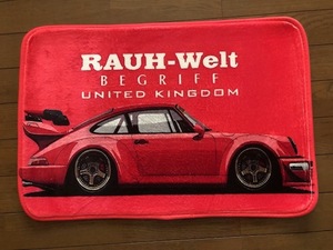 誰も持ってない？ポルシェ　RAUH-WELTロゴ　赤ピンク　部屋マット・デスク下マット・玄関マット送料911　993　930　空冷