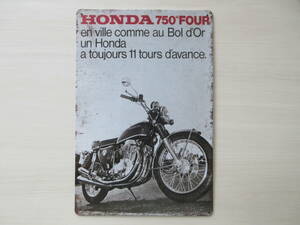 新品※レトロブリキ看板/アンティーク加工/HONDA 750 FOUR ナナハンフォア