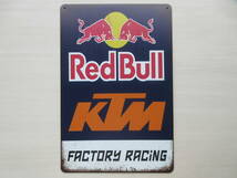 新品※レトロブリキ看板/アンティーク加工/RedBull KTM_画像1