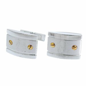 ■ 1円 ~ 正規 中古 ■ Cartier カルティエ ■ サントス ドゥ カフス ボタン カフリンクス ■ シルバー SV AG 925 ゴールド ビス ビジネス