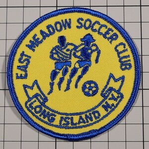 AP02 イースト メドウ サッカークラブ 丸形 ビンテージ ワッペン パッチ EAST MEADOW SOCCER CLUB LONG ISLAND N.Y.