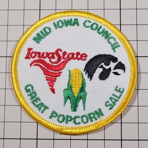 KD193 ミッド アイオワ カウンシル グレート ポップコーン セール 丸形 ワッペン パッチ MID IOWA COUNCIL GREAT POPCORN SALE